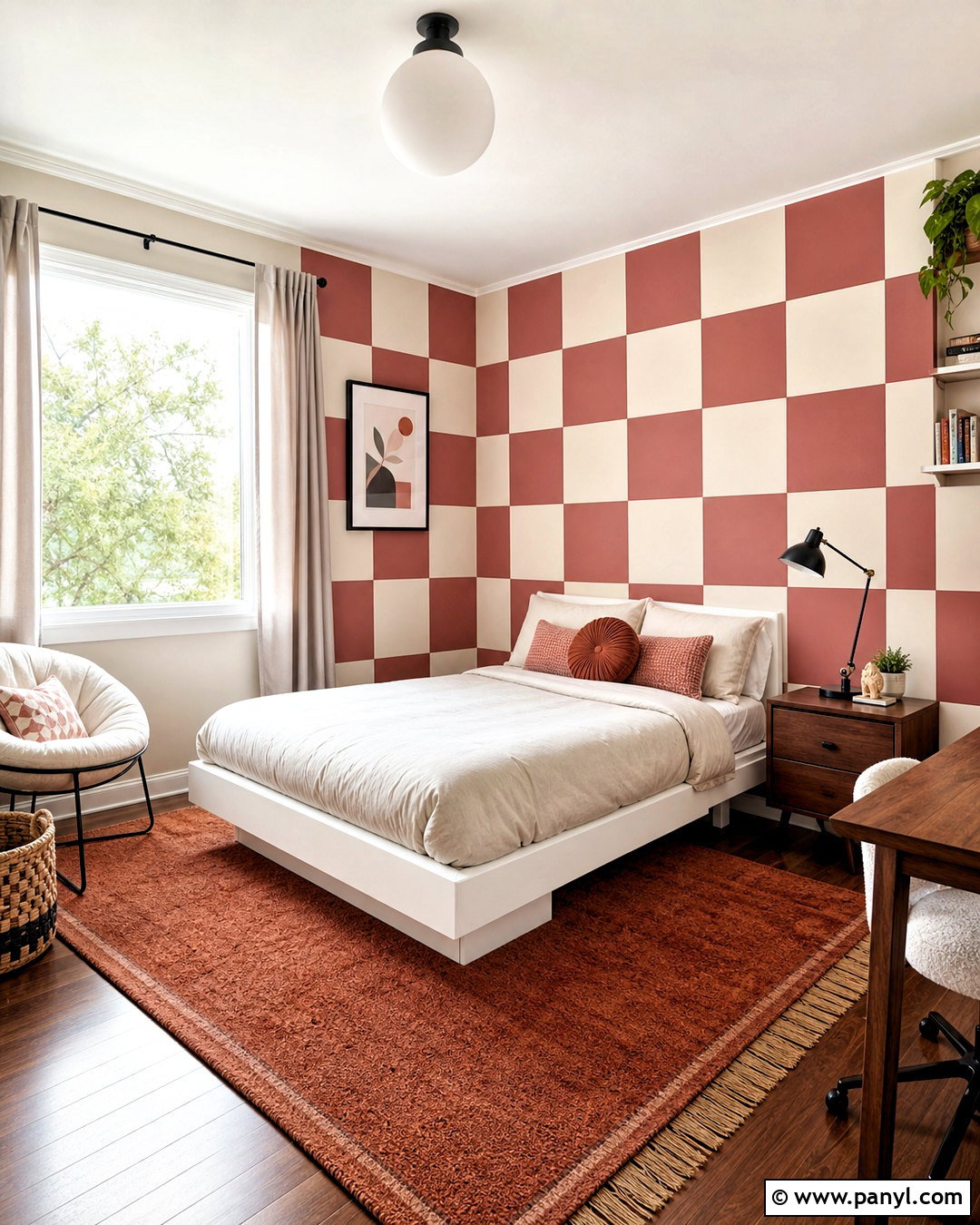 Checkerboard Accent Wall - 20 diy accent wall paint ideas