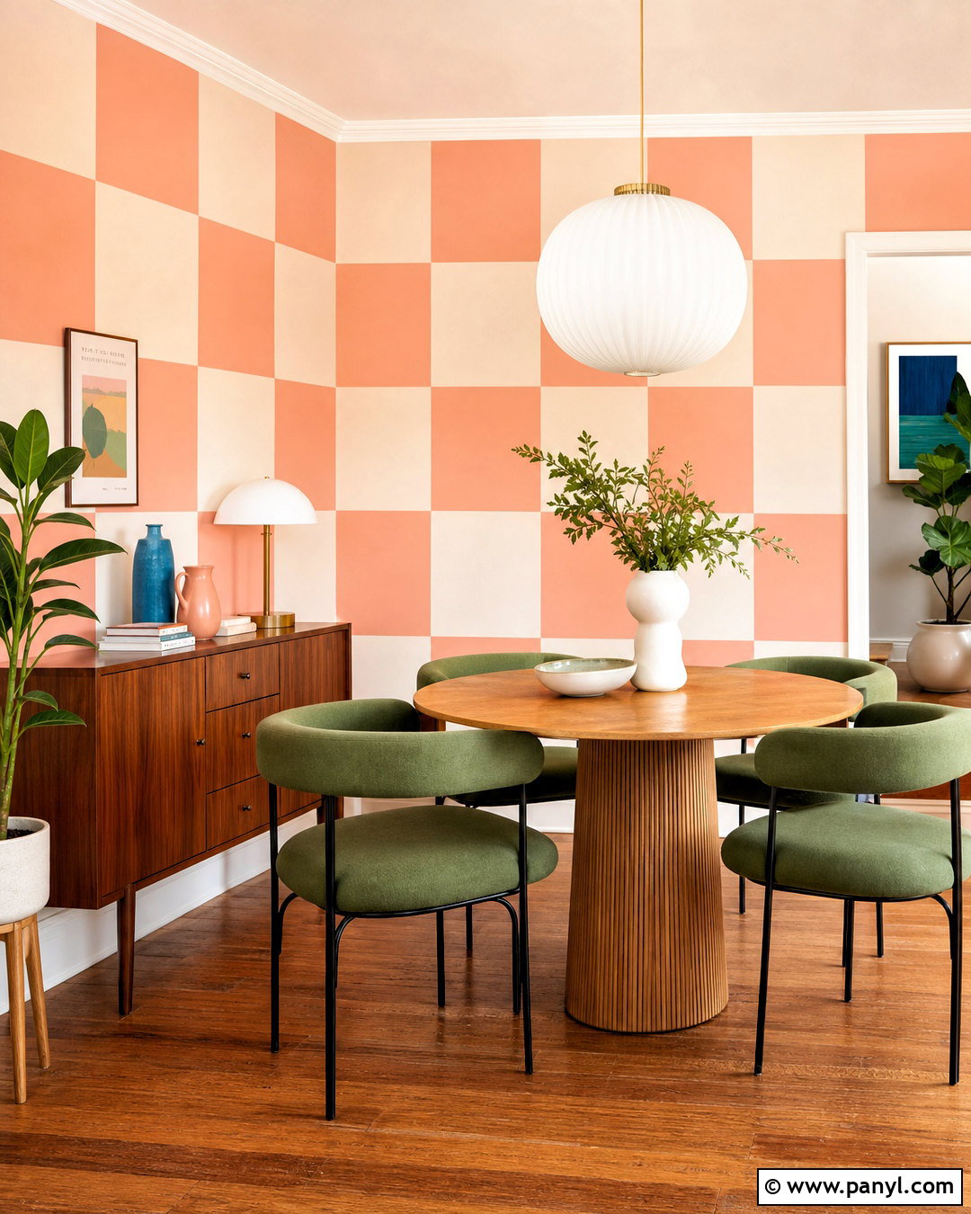 Checkerboard Accent Wall - 20 fun accent wall ideas
