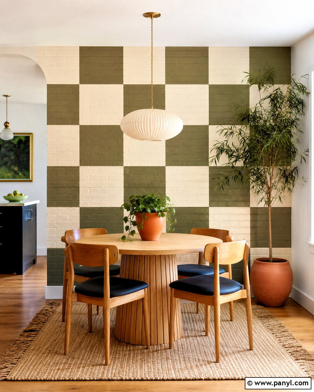Checkerboard Brick Wall Pattern - 20 painting on brick wall ideas