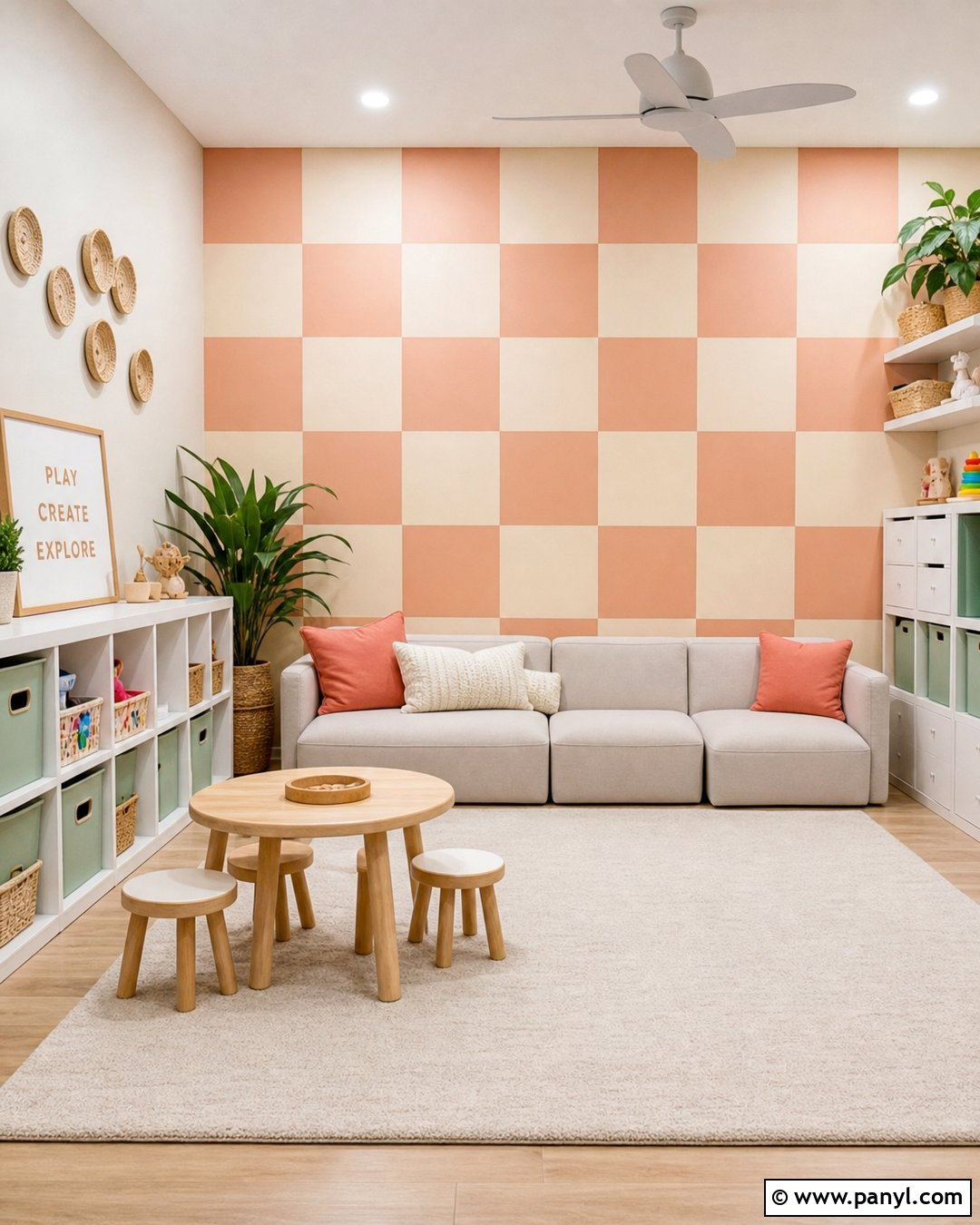 Checkerboard Feature Wall - 30 Feature Wall Paint Ideas