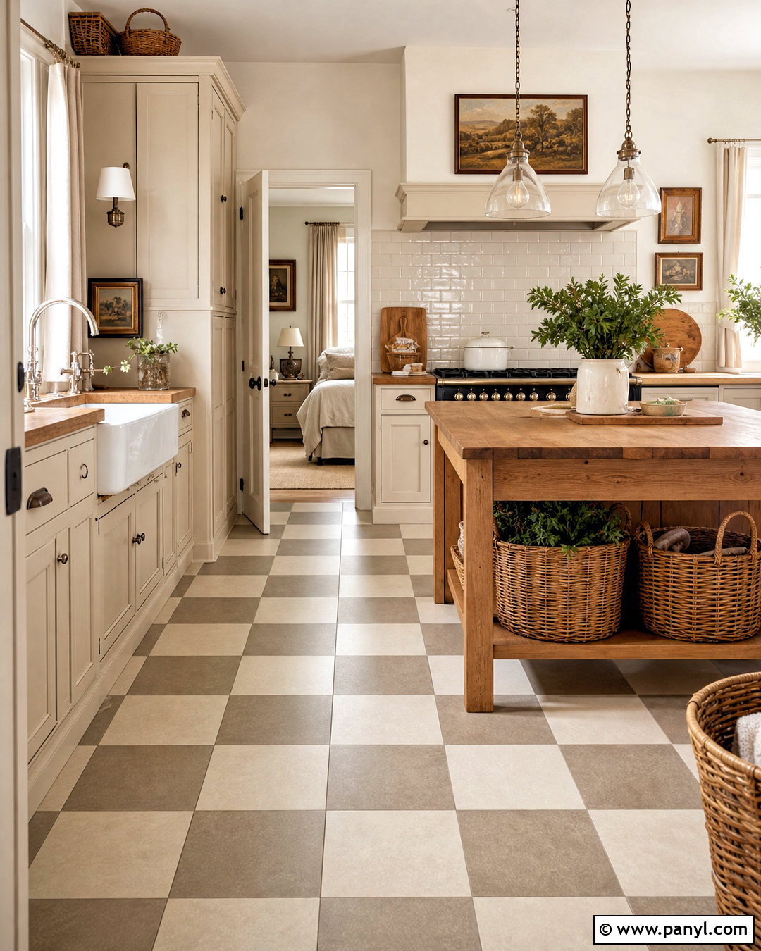 Checkerboard Floor Cottage Kitchen - 20 cottage kitchen ideas