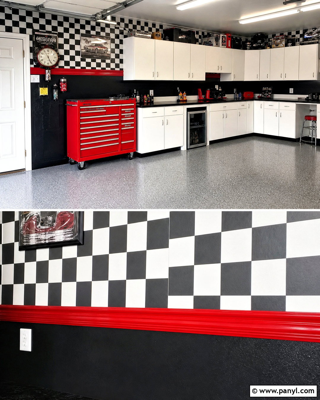 Checkerboard Garage Wallpaper - 20 garage wallpaper ideas