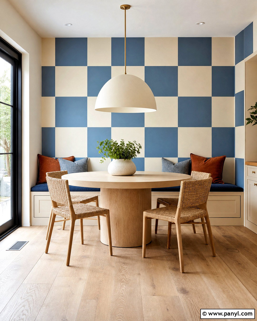Checkerboard Geometric Accent Wall - 20 geometric accent wall ideas