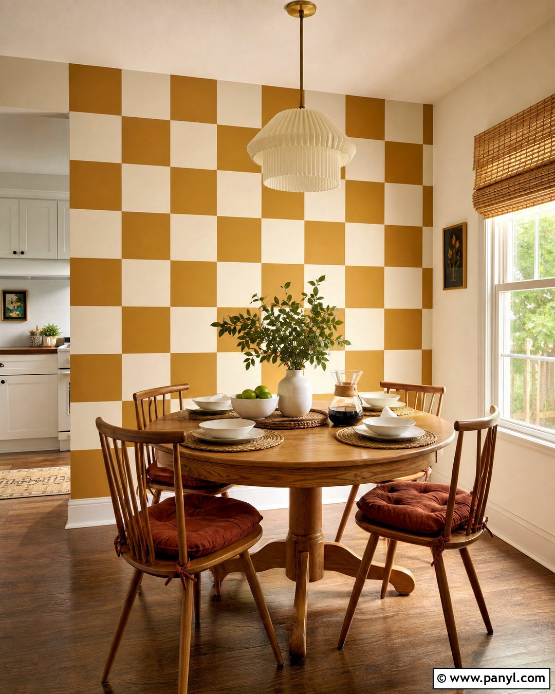 Checkerboard Kitchen Wall - 20 home wall painting ideas