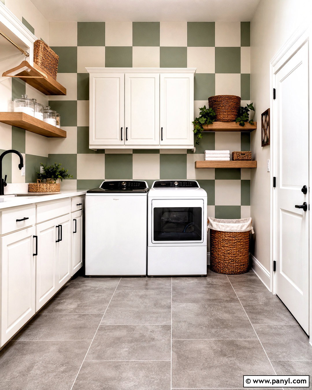 Checkerboard Painted Accent Wall - 20 painted accent wall ideas