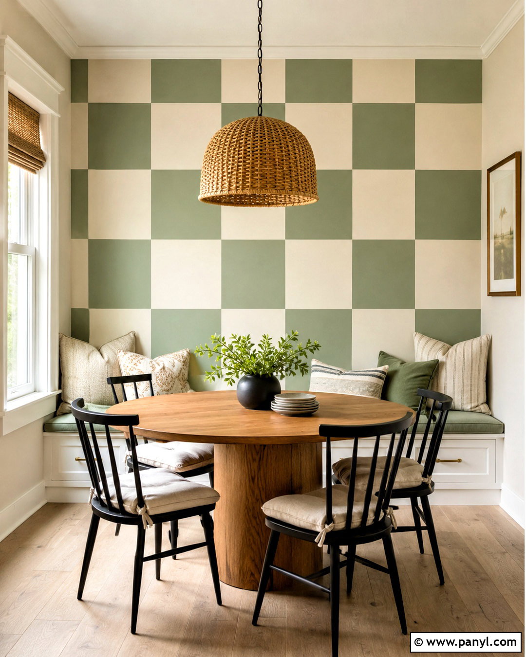 Checkerboard Painters Tape Wall - 20 painters tape wall ideas