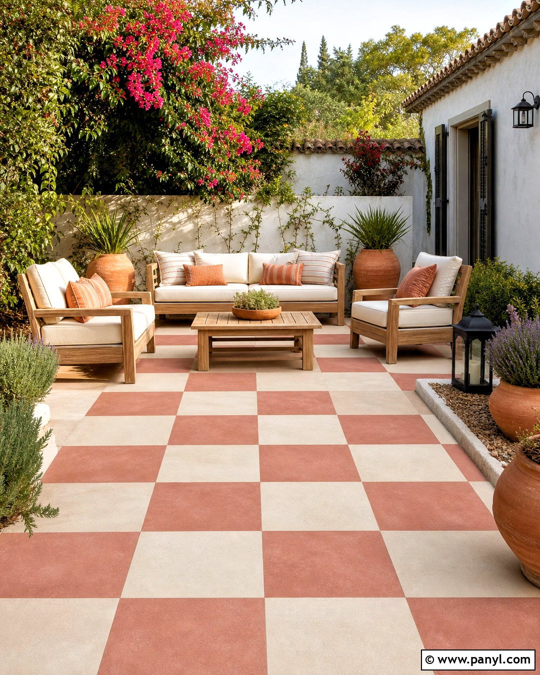 Checkerboard Pattern Concrete Patio - 20 how to paint checkerboard pattern ideas