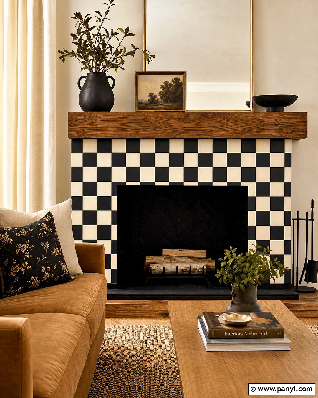 Checkerboard Pattern Fireplace Surround - 20 how to paint checkerboard pattern ideas