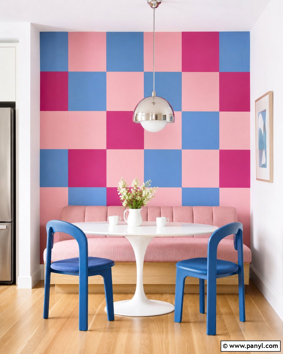 Checkerboard Pink Blue Fuchsia Wall - 20 pink blue fuchsia wall ideas