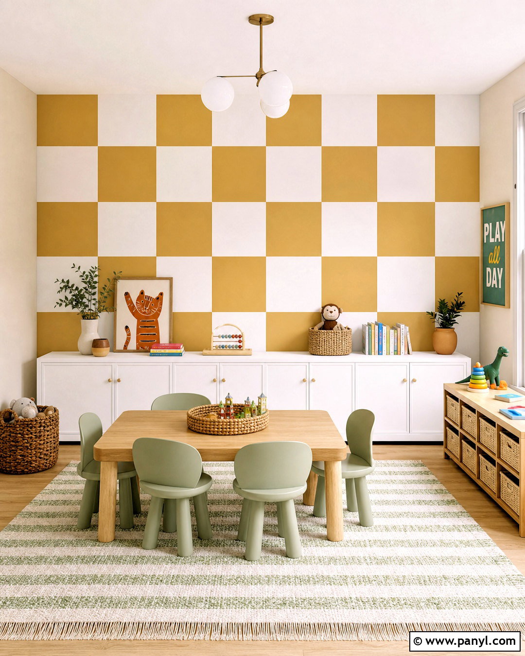 Checkerboard Playroom Walls - 20 room wall painting ideas