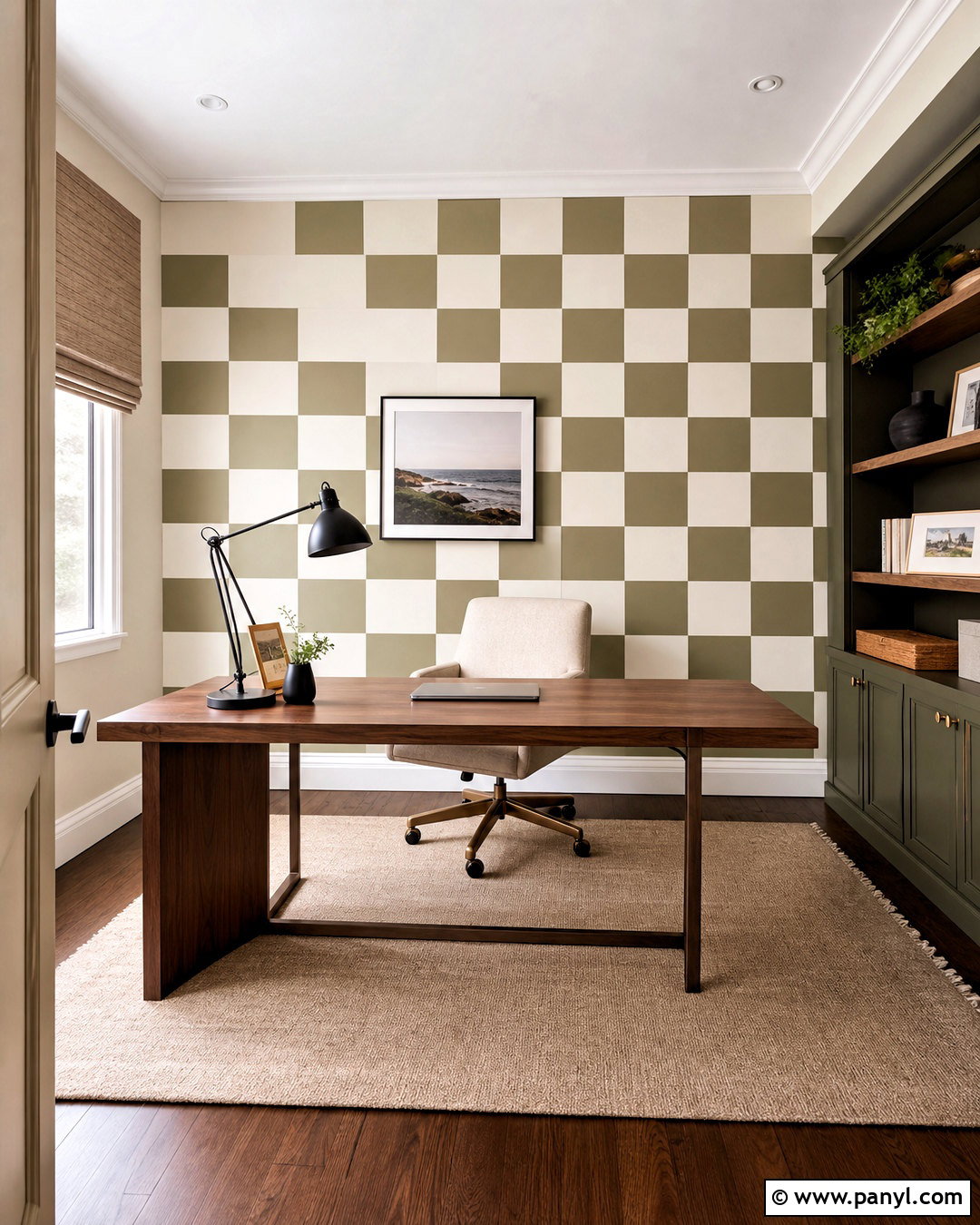 Checkerboard Tape Wall - 20 wall painting with tape design ideas