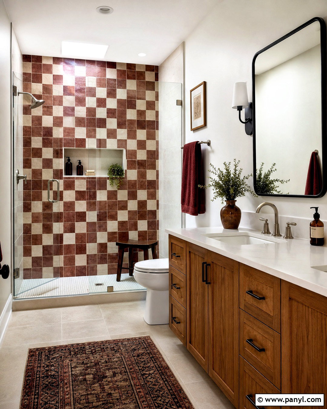 Checkerboard Tile Bathroom Wall - 20 bathroom statement wall ideas