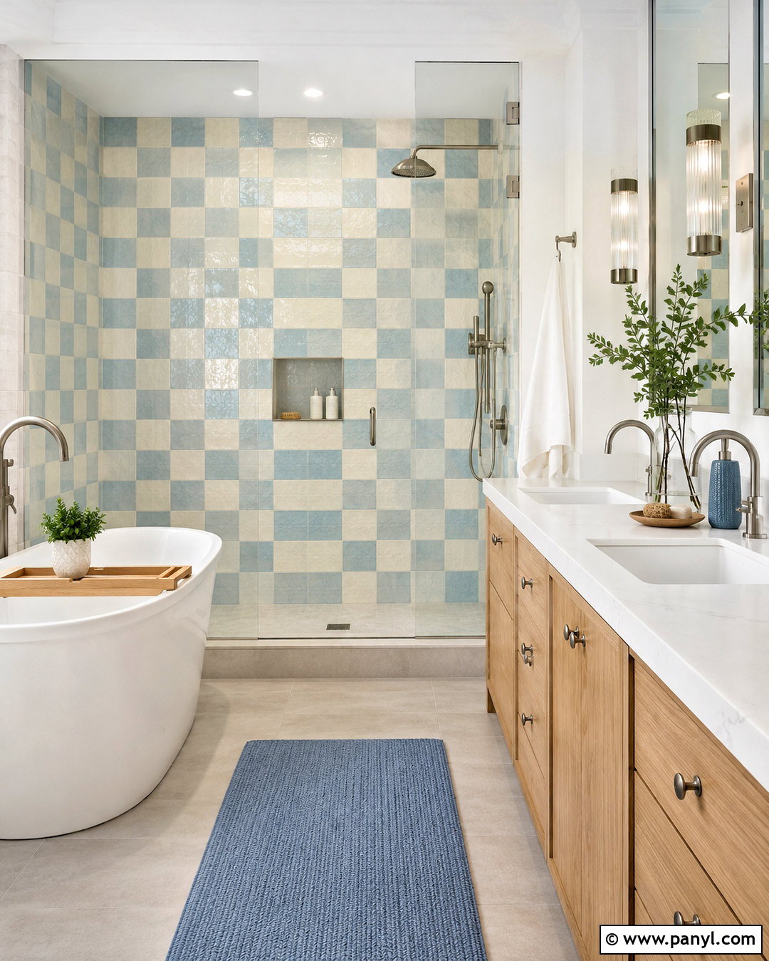 Checkerboard Tile Shower Wall - 20 checkerboard wall ideas