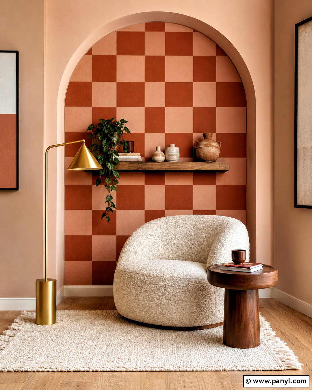 Checkerboard Wall Arch - 20 checkerboard wall ideas