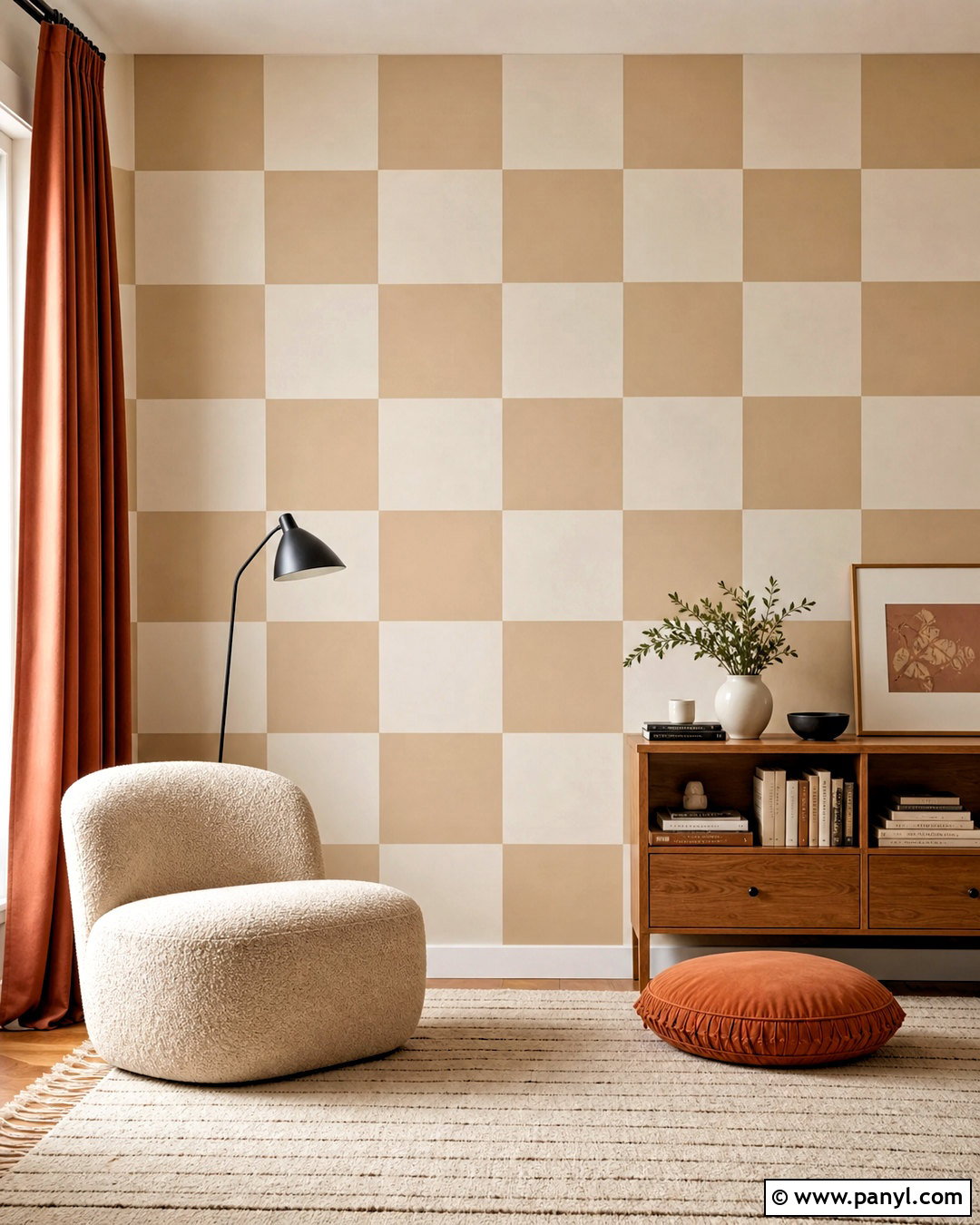 Checkerboard Wall Painting - 20 room wall painting ideas aesthetic ideas
