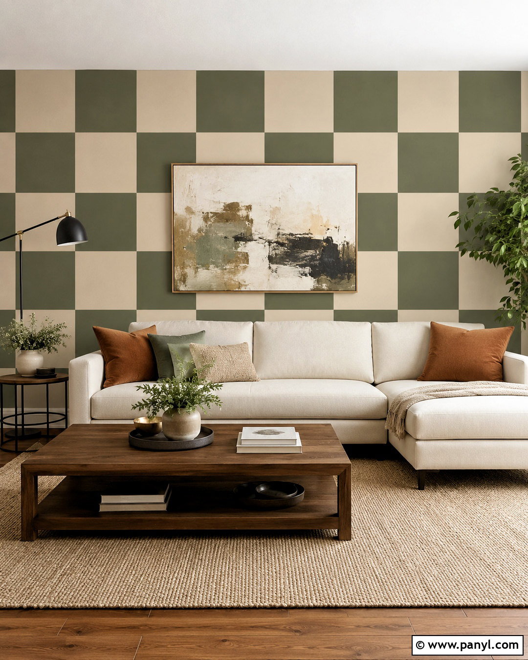 Checkered Accent Wall - 20 checkered design ideas