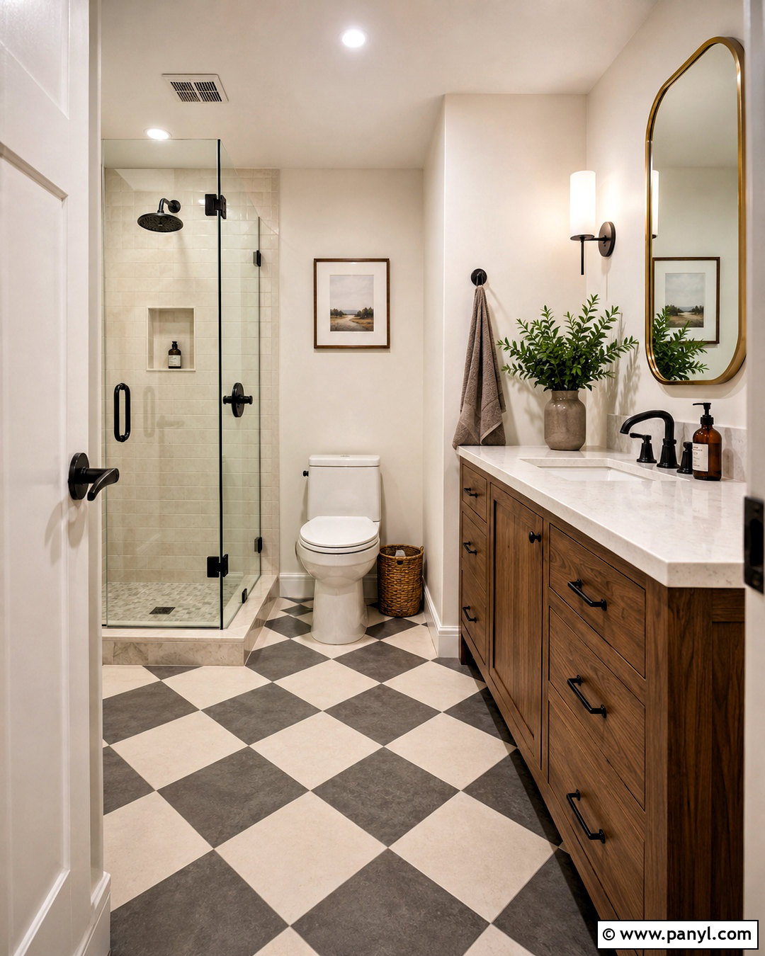 Checkered Bathroom Floor - 20 checkered design ideas