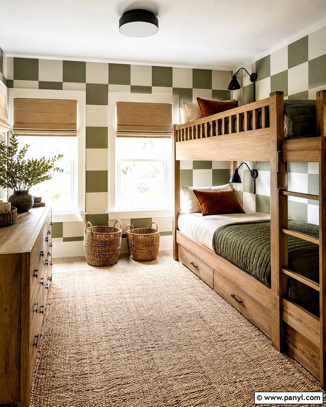Checkered Bunk Bed Boys Room - 20 checkered boys room ideas