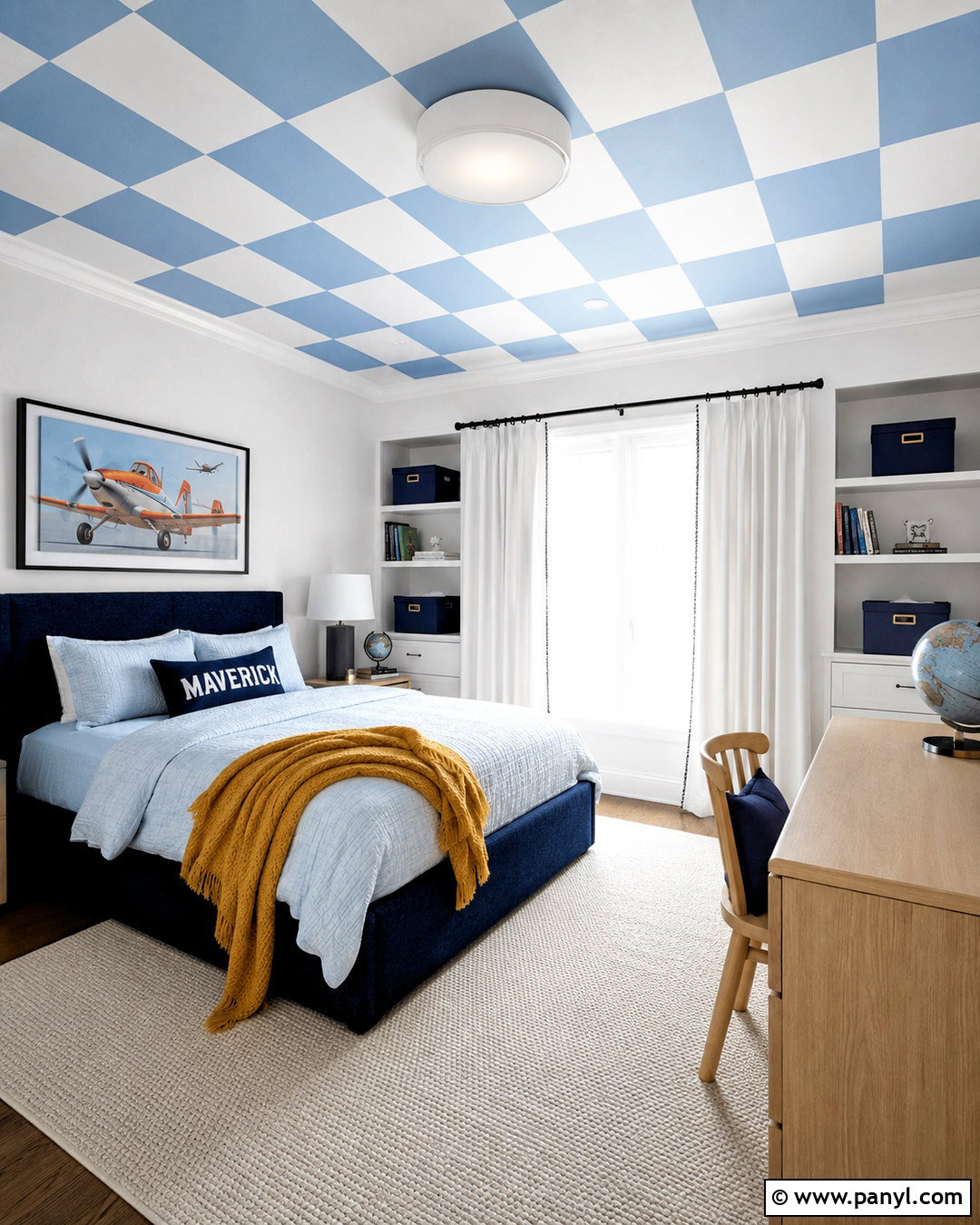 Checkered Ceiling Boys Room - 20 checkered boys room ideas