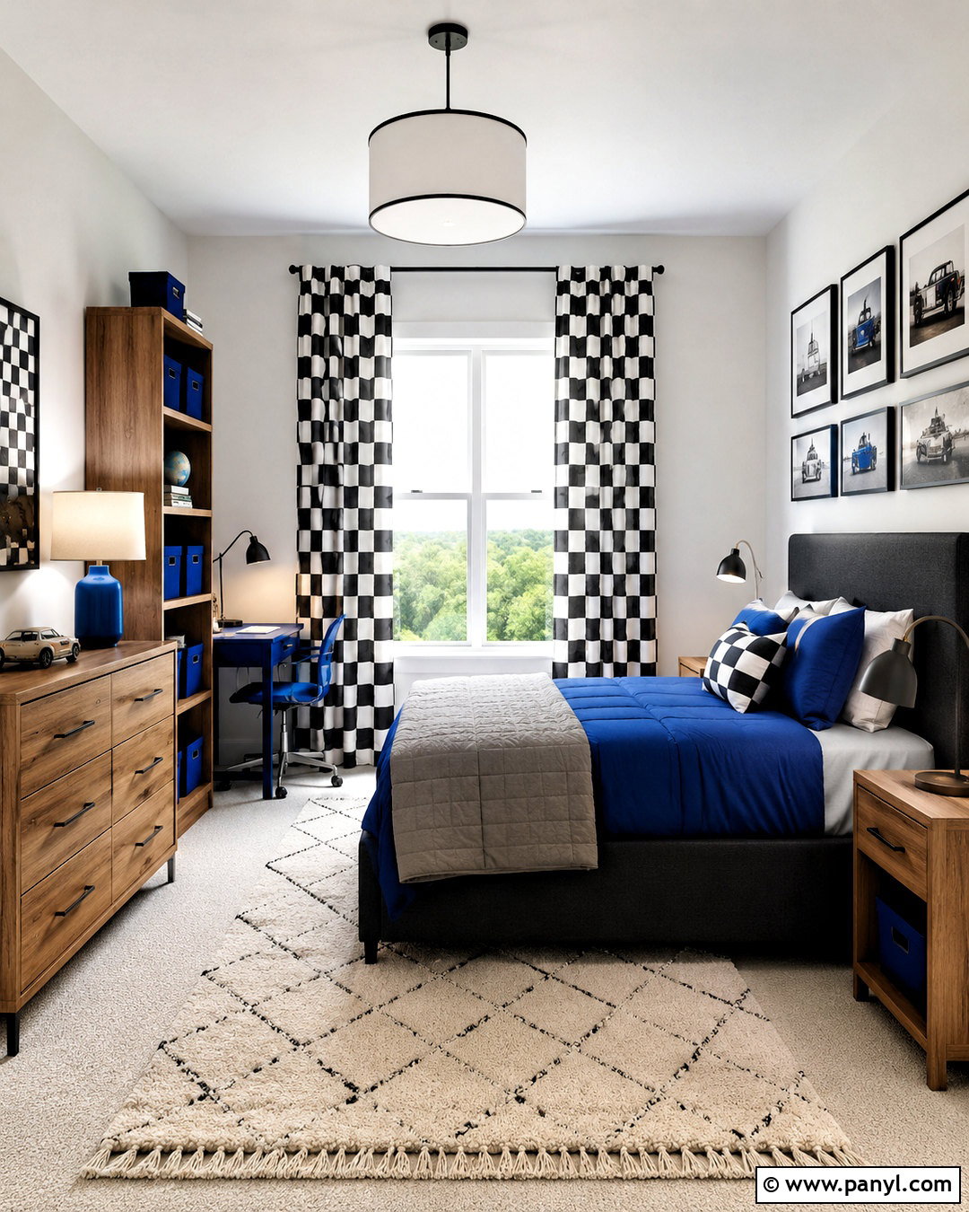 Checkered Curtains Boys Room - 20 checkered boys room ideas