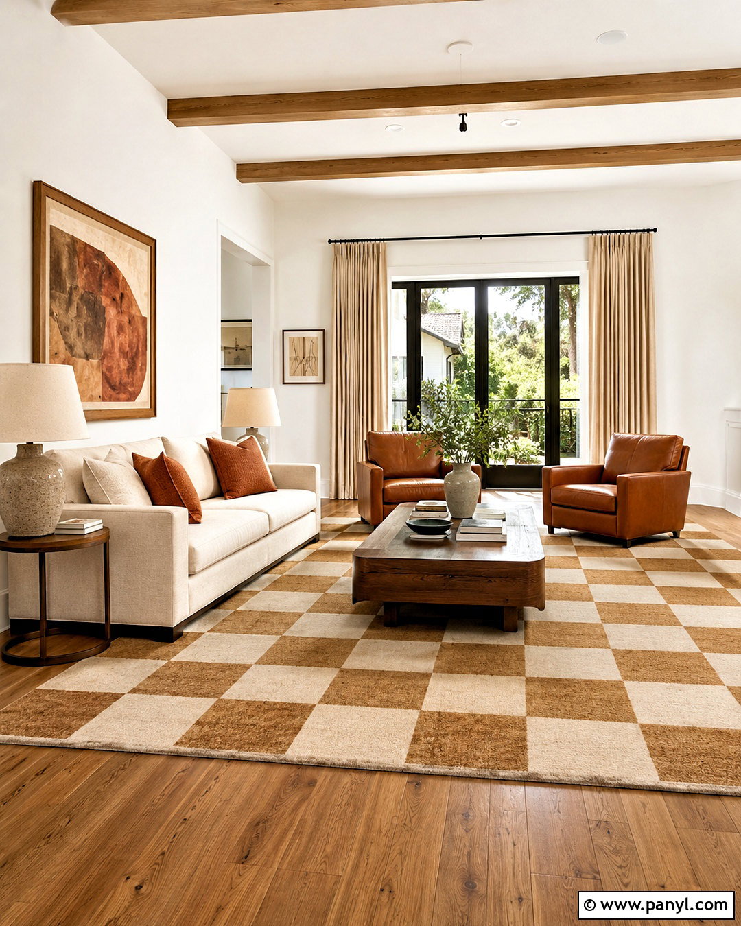 Checkered Living Room Rug - 20 checkered design ideas