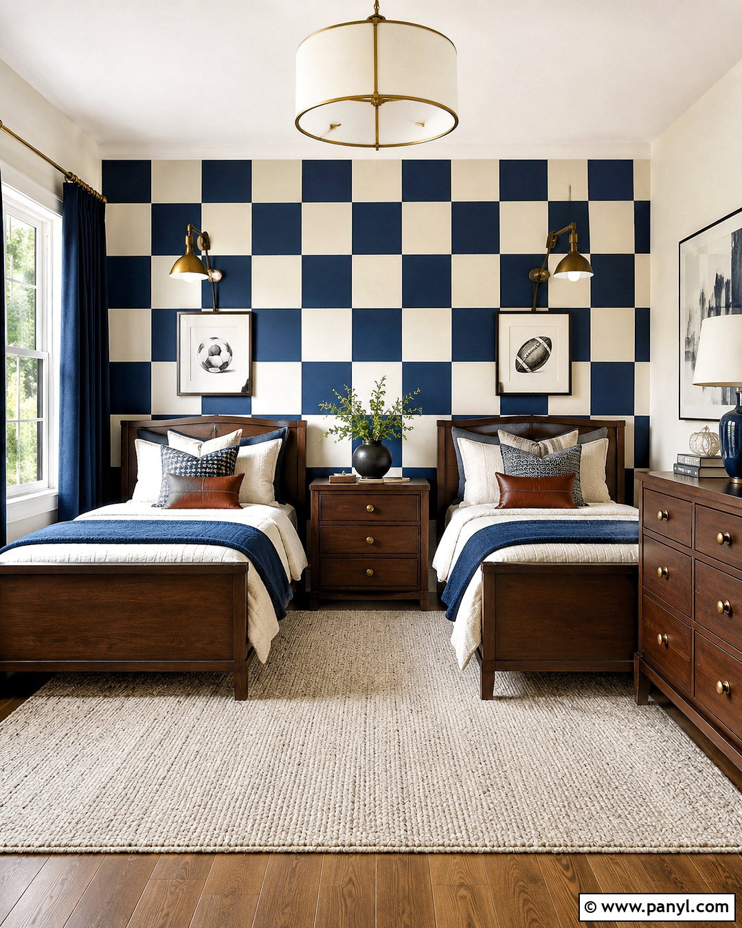 Checkered Twin Boys Room - 20 checkered boys room ideas