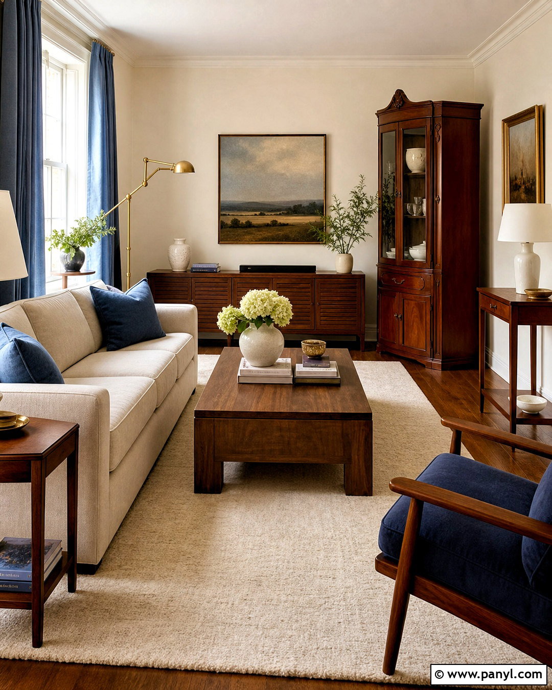 Cherry And Walnut Living Room - 20 wood combination interior ideas