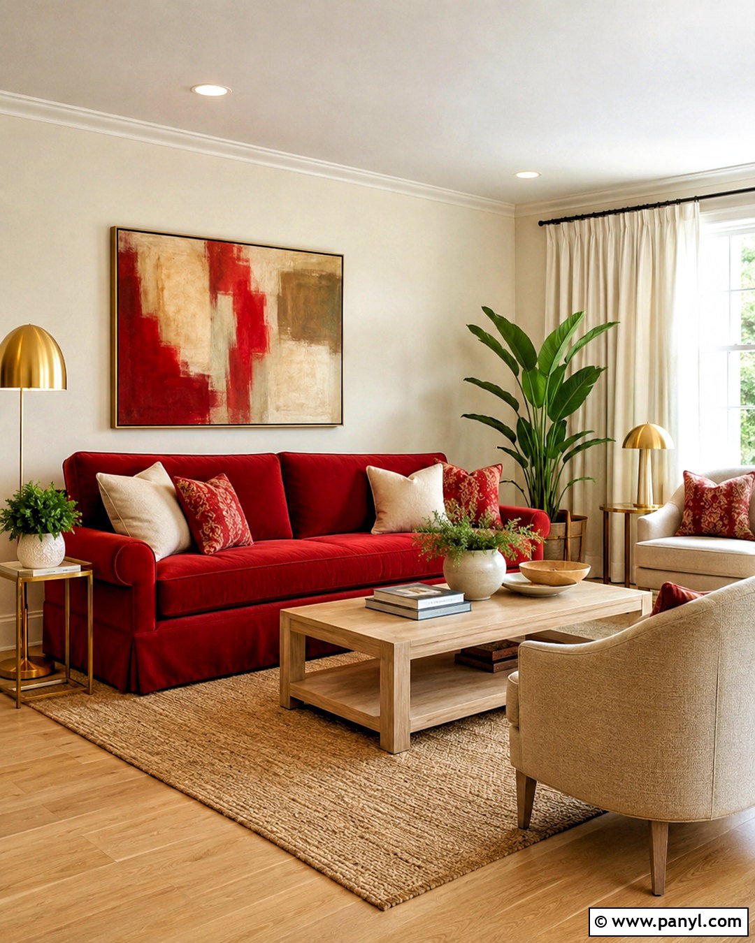 Cherry Red And Cream Living Room - 20 cherry red room ideas