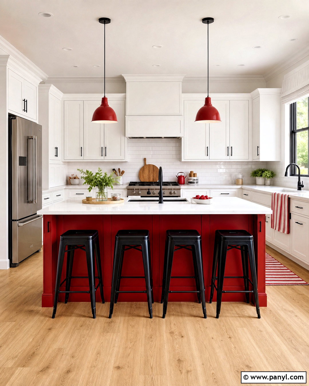 Cherry Red And White Kitchen - 20 red color palette ideas
