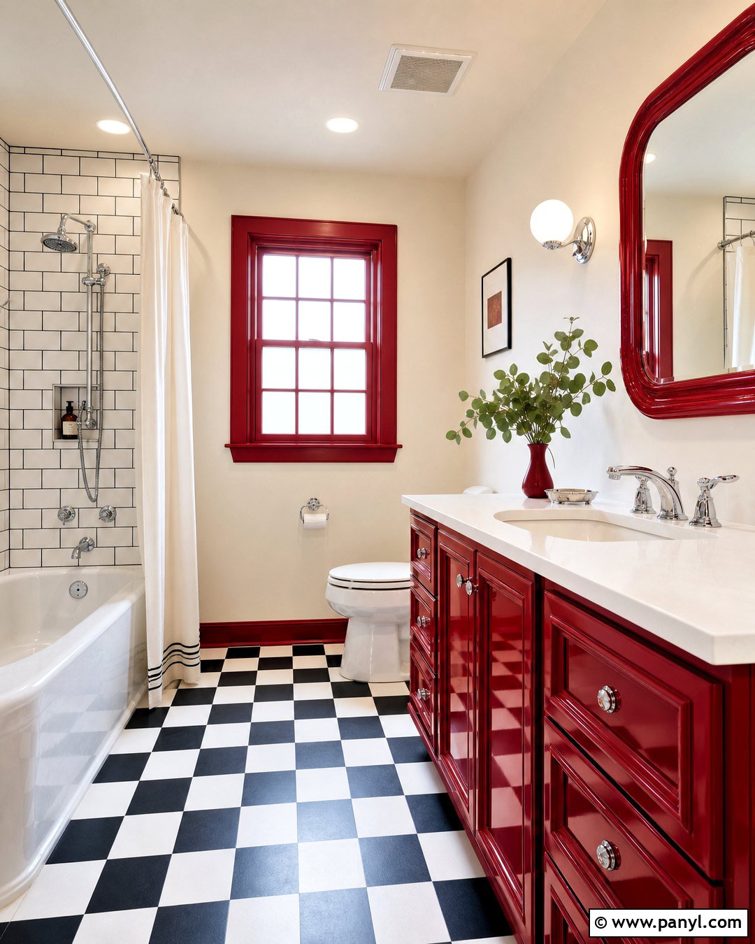 Cherry Red Bathroom - 20 fun bathroom colors
