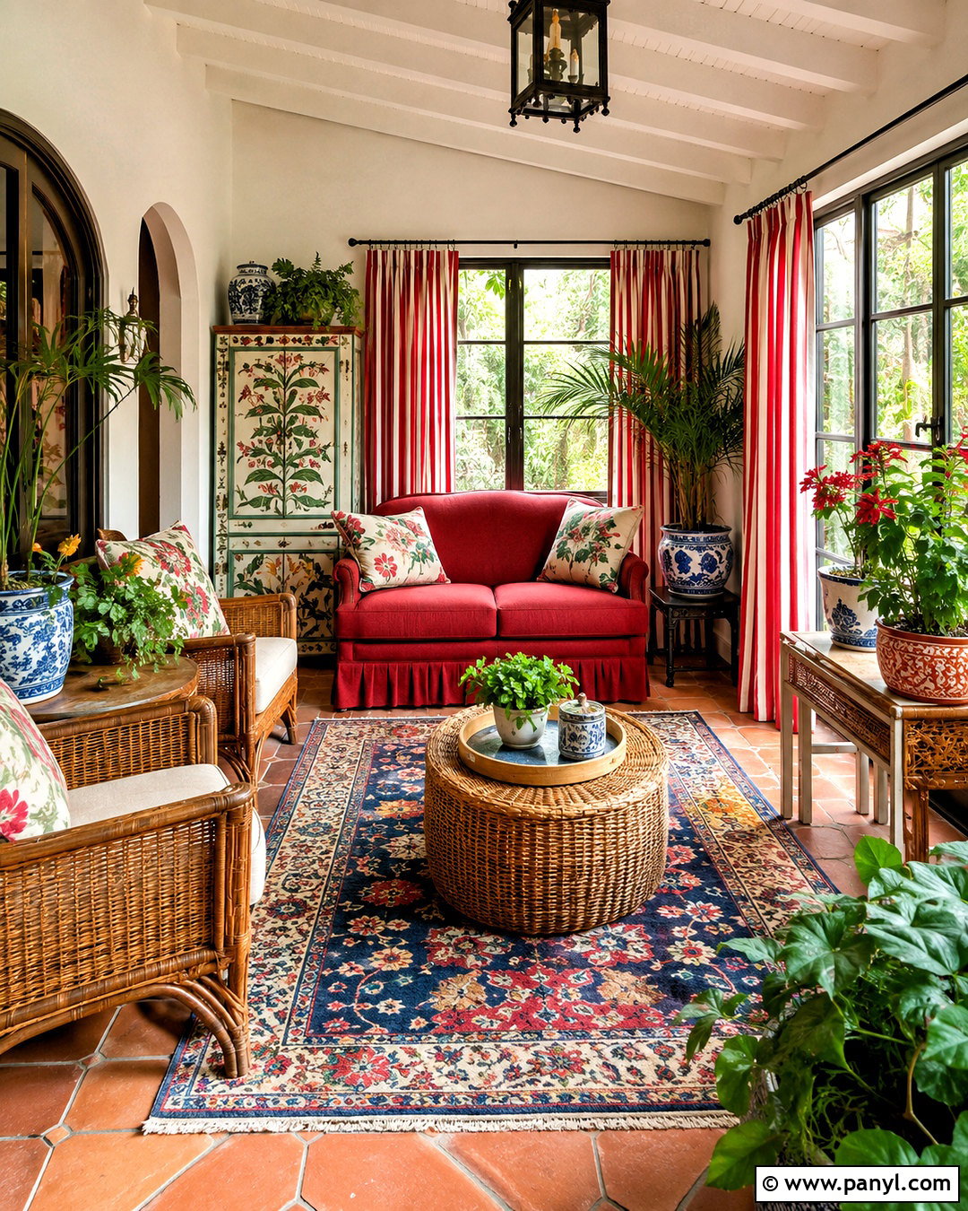 Cherry Red Eclectic Sunroom - 20 cherry red room ideas