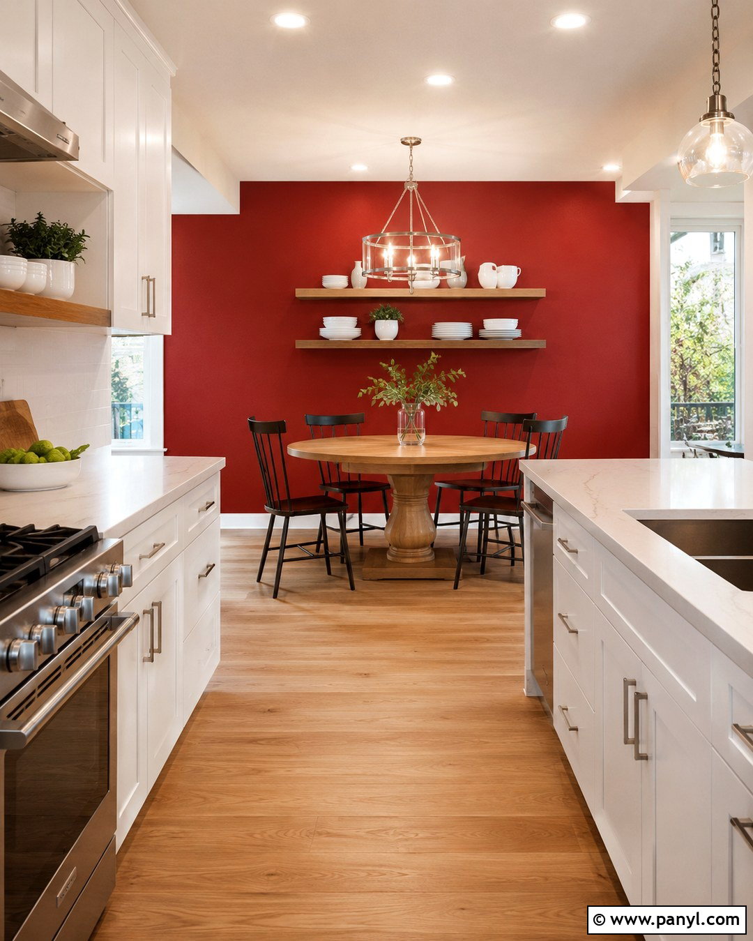 Cherry Red Kitchen Wall - 20 Red Wall Paint Ideas