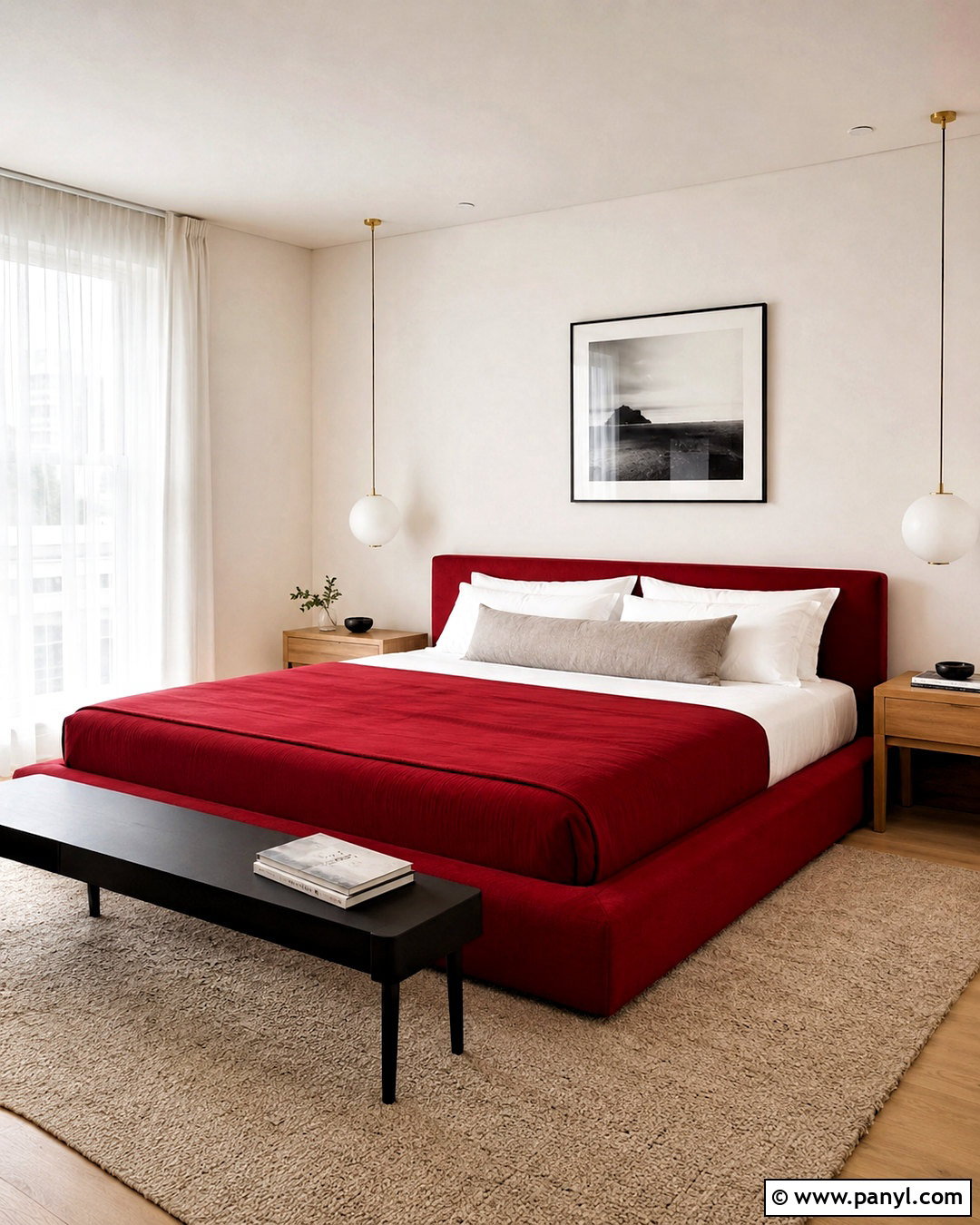 Cherry Red Minimalist Bedroom - 20 cherry red room ideas