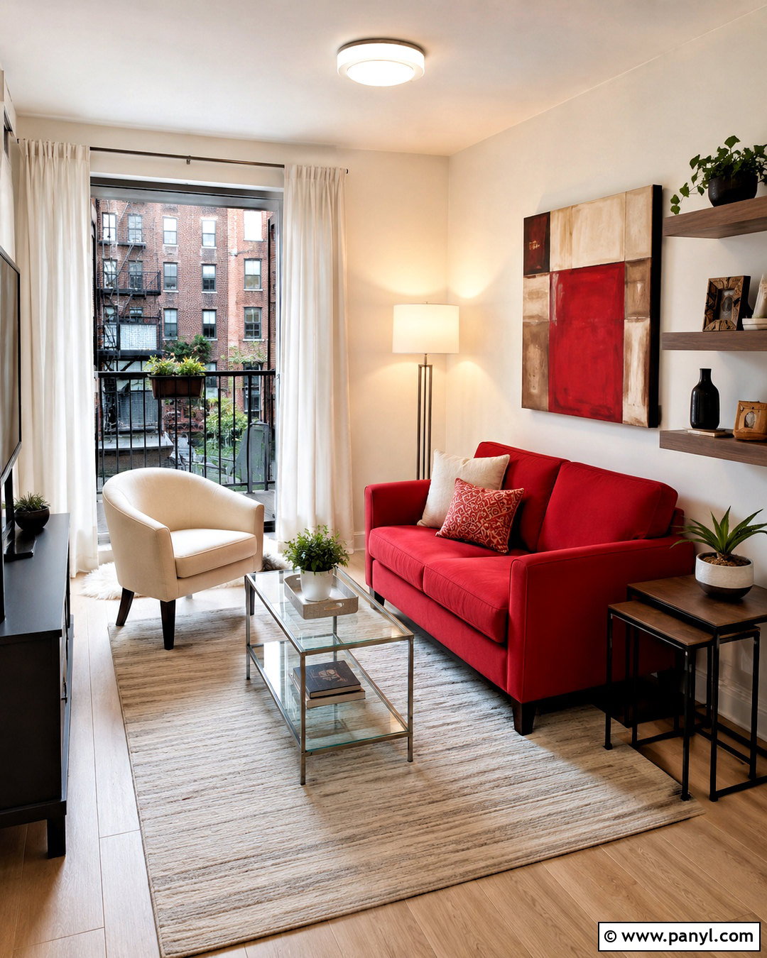 Cherry Red Small Apartment Living Room - 20 cherry red room ideas