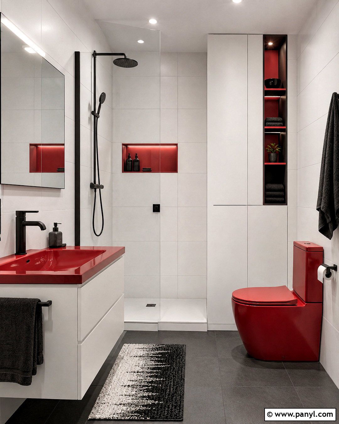Cherry Red Toilet Bathroom - 35 Toilet Color Ideas
