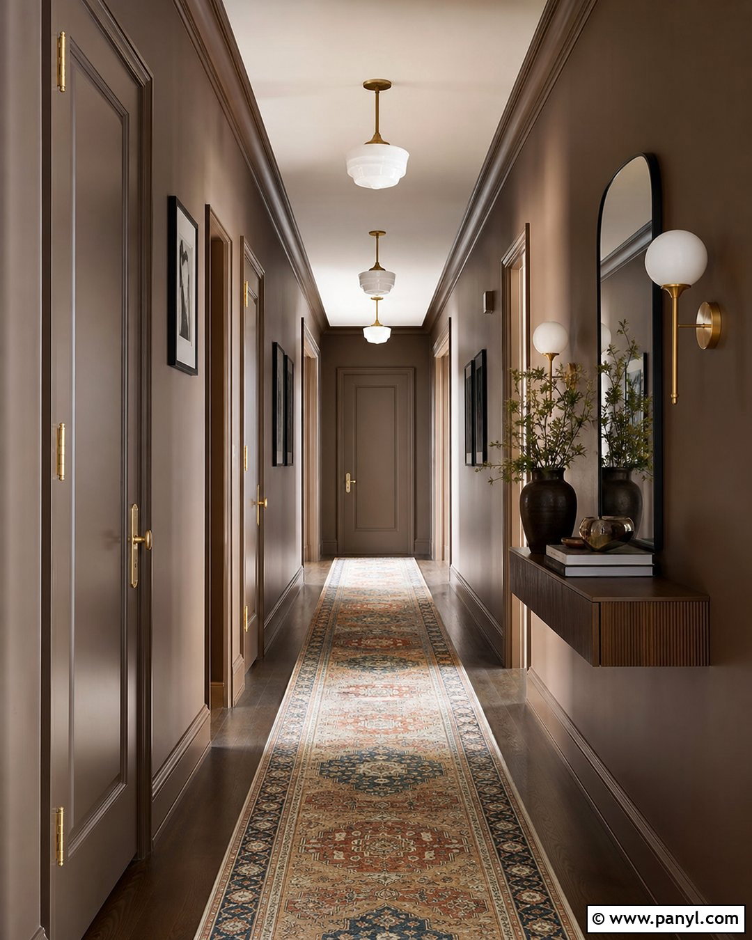 Chestnut Brown Hallway Walls - 35 Brown Wall Color Ideas