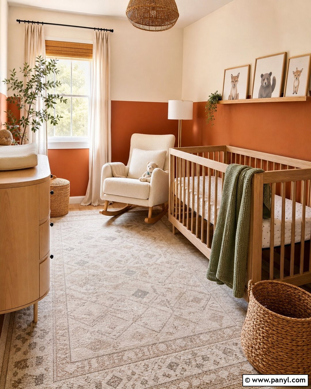 Chestnut Orange Nursery Wall - 20 Brown Orange Wall Color Ideas