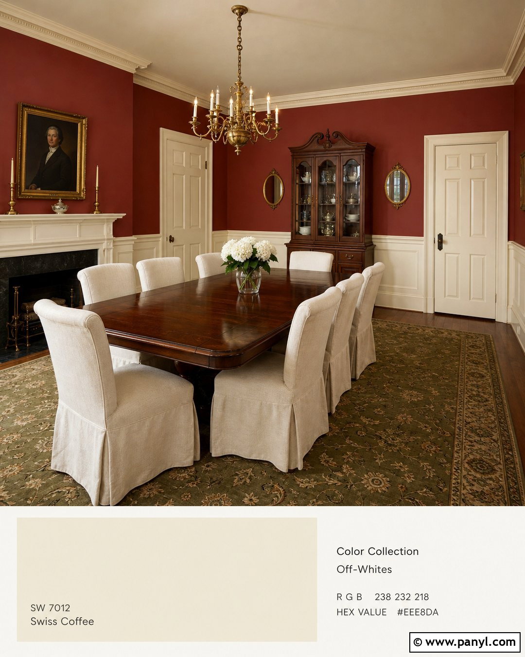 Chippendale Rosetone With Swiss Coffee - 45 swiss coffee coordinating colors
