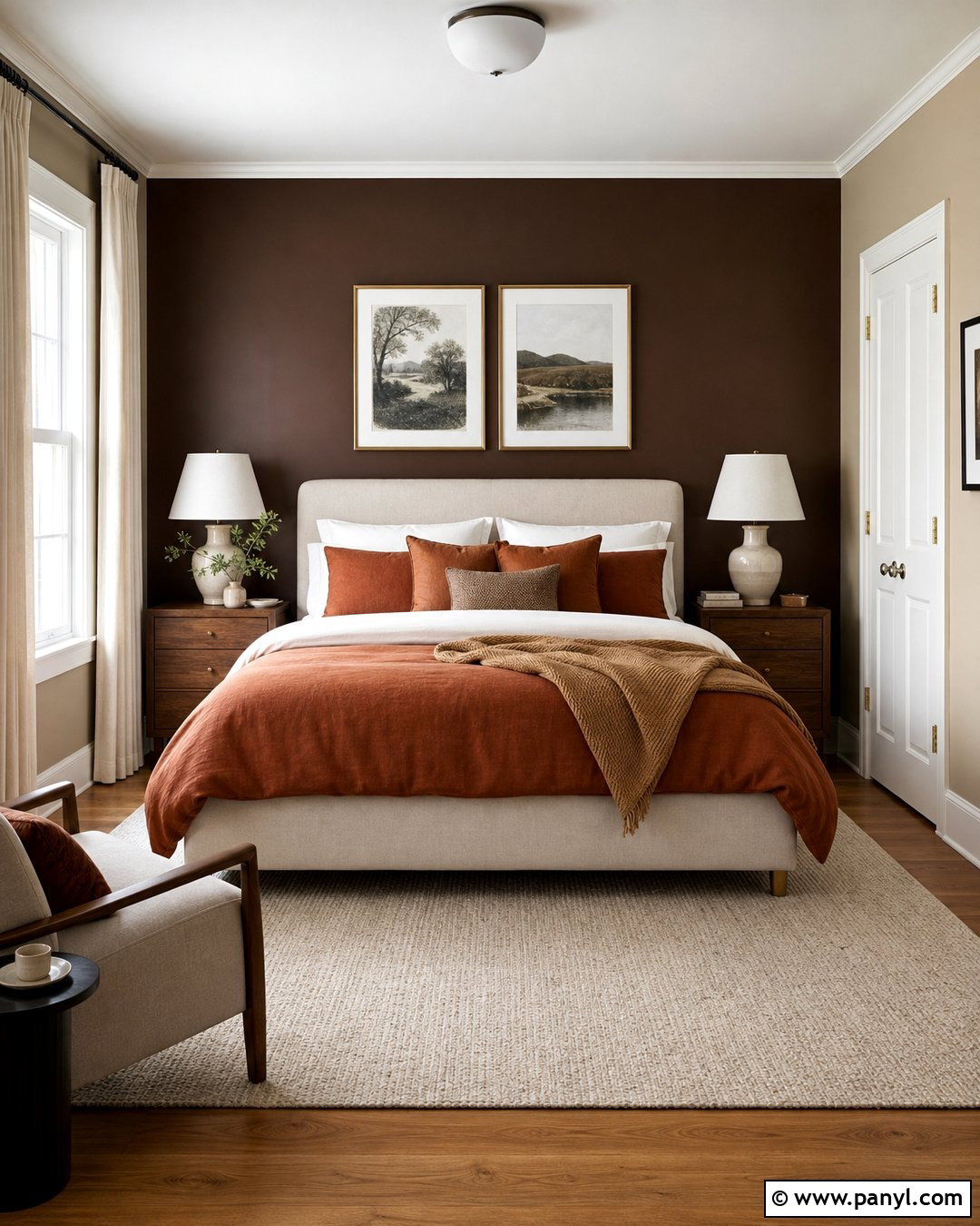 Chocolate Brown Accent Wall - 35 accent wall color ideas