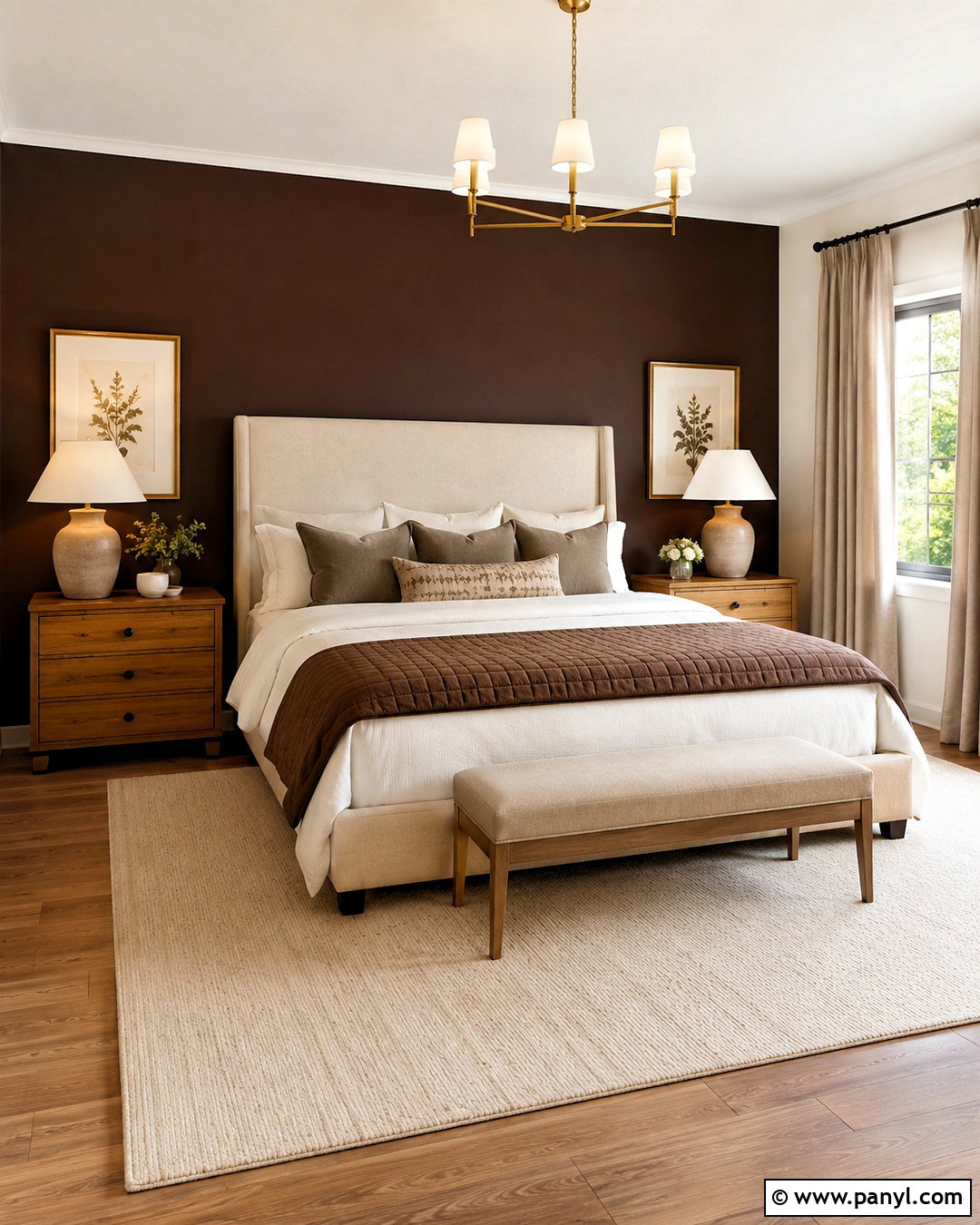 Chocolate Brown Accent Wall - 20 chocolate brown bedroom ideas