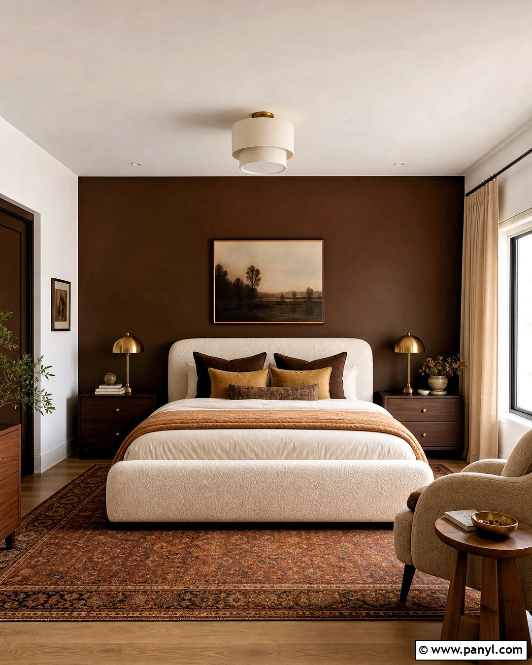 Chocolate Brown Accent Wall Bedroom - 20 dark accent wall bedroom ideas