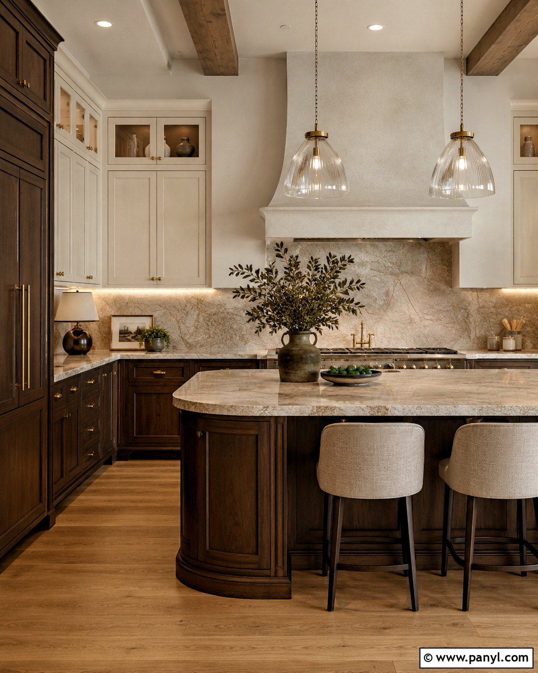 Chocolate Brown And Beige Marble Kitchen - 20 brown and beige kitchen ideas