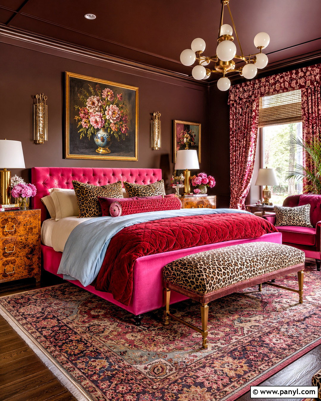 Chocolate Brown And Bright Pink Maximalist Color Palette - 20 maximalist color palette ideas