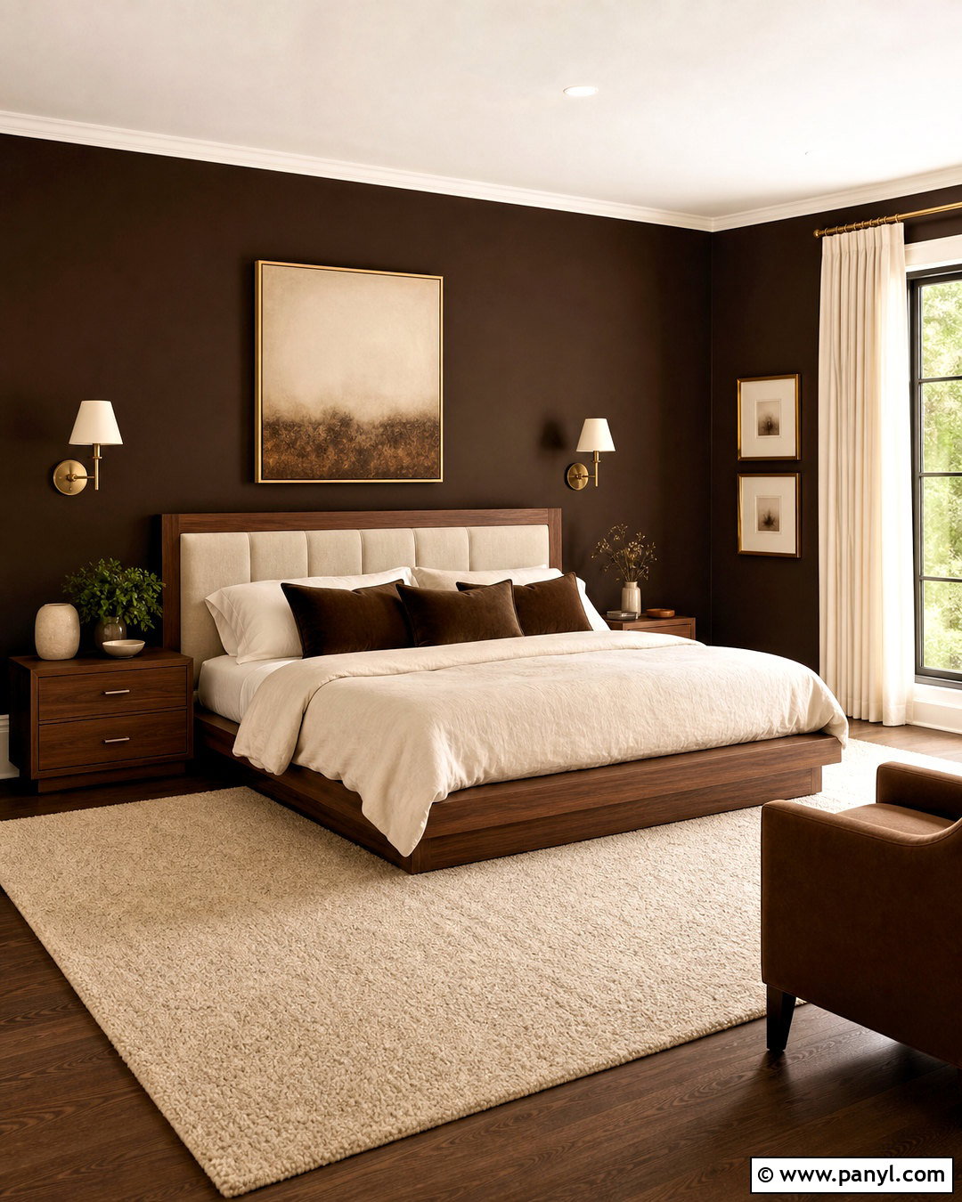 Chocolate Brown And Cream Bedroom - 20 warm brown bedroom ideas