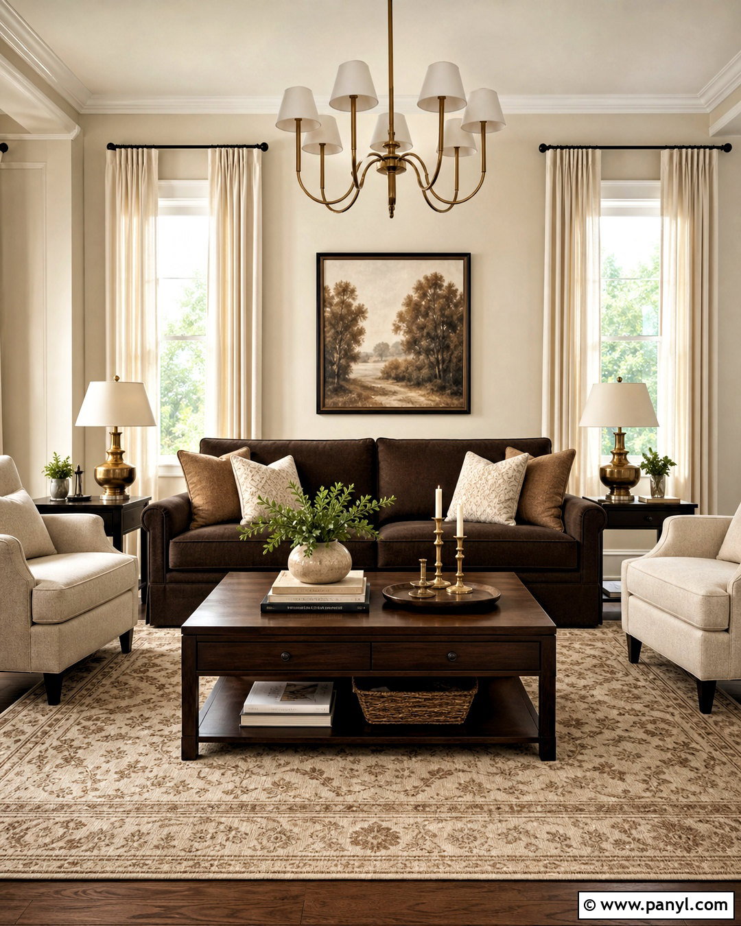 Chocolate Brown And Cream Living Room - 20 brown color palette ideas