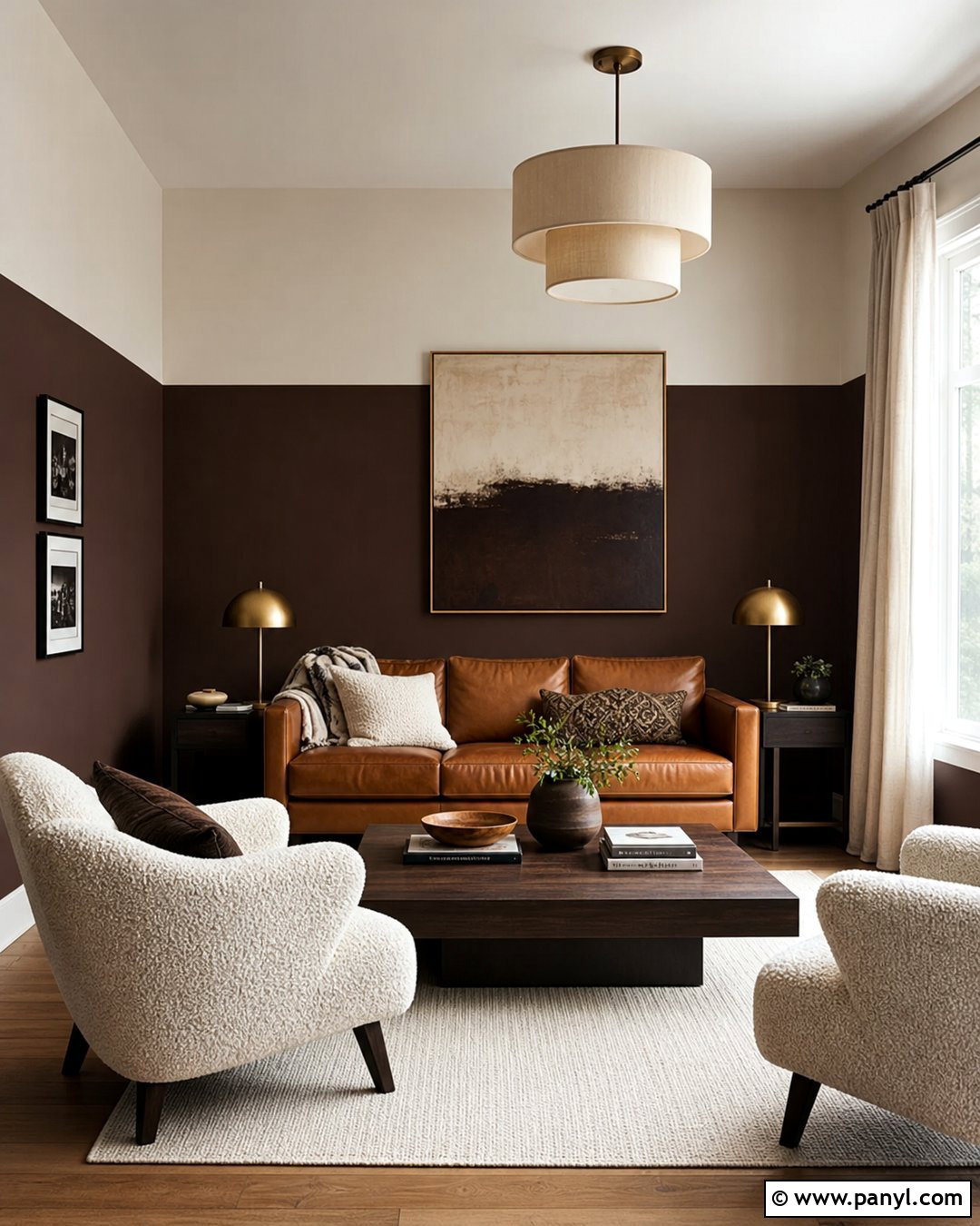 Chocolate Brown And Cream Two Tone Walls - 45 two tone walls