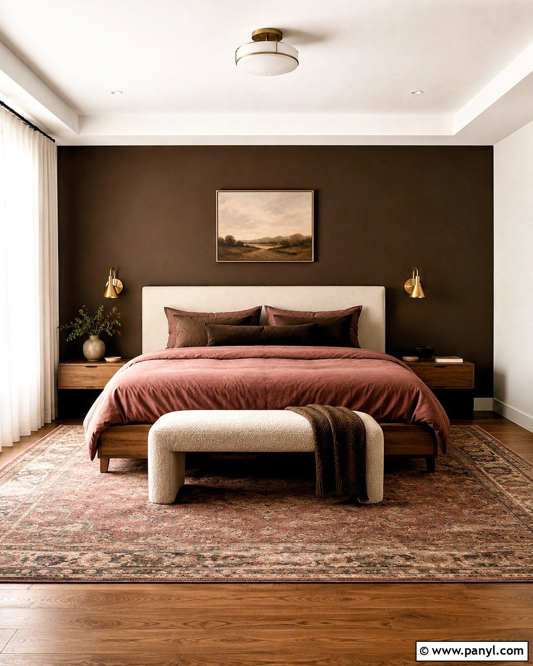 Chocolate Brown And Dusty Pink Bedroom - 20 chocolate brown room ideas