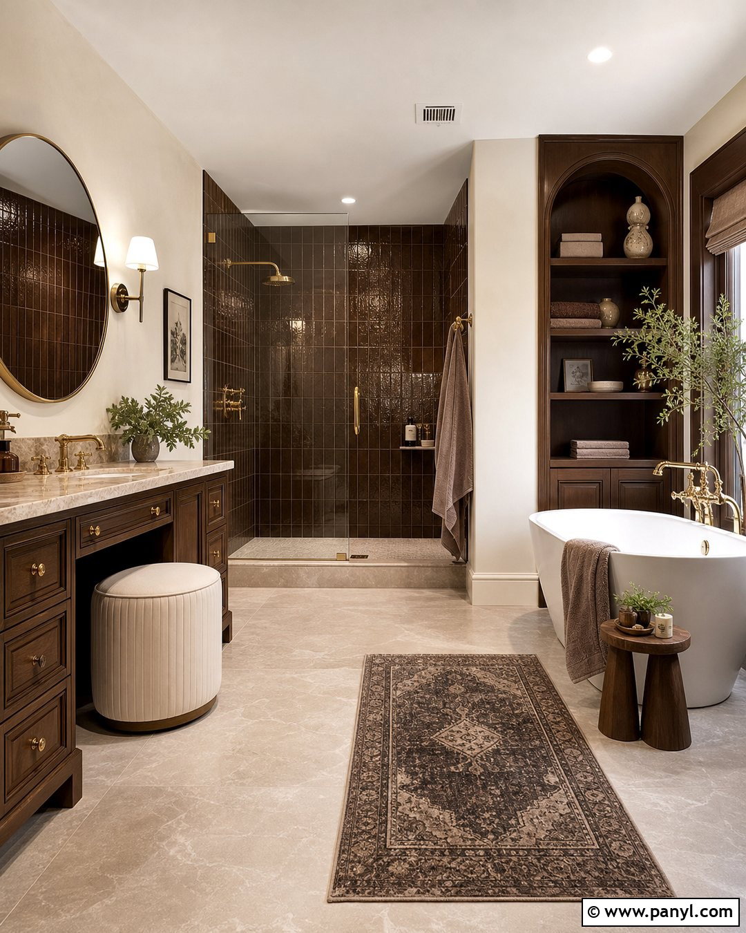 Chocolate Brown And Ivory Bathroom - 20 Aesthetic Bathroom Color Schemes