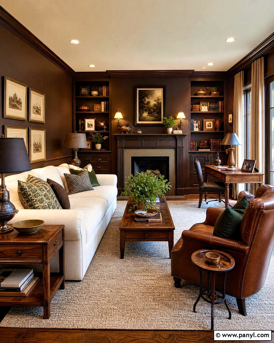 Chocolate Brown And Ivory Den Paint Scheme - 20 indoor paint colors schemes