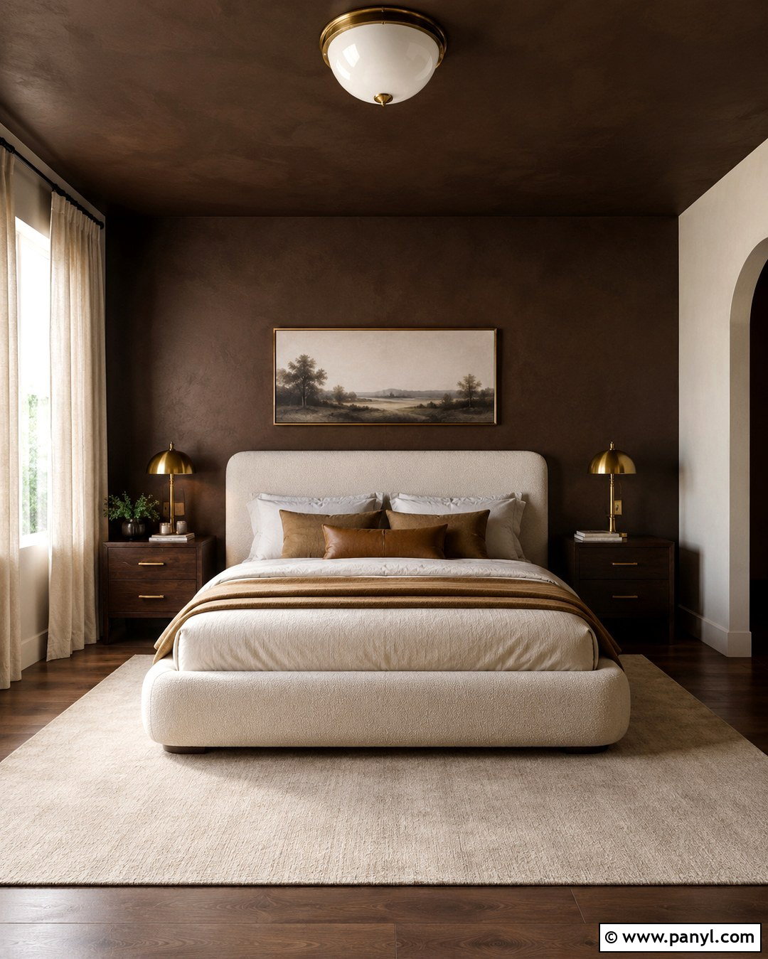 Chocolate Brown And Ivory Interior Walls - 20 Colour Combination For Interior Walls